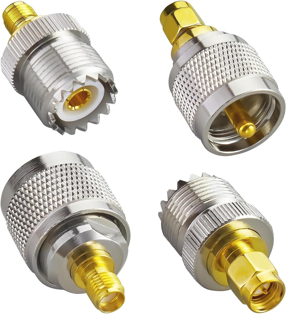Allecto plus - UHF-adapter voor SMA-stekker, handradio en CB-radio, 4 stuks