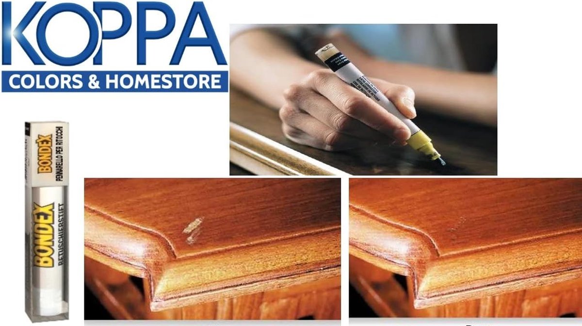 Bondex 352619 retoucheerstift voor houten meubels, donker notenhout