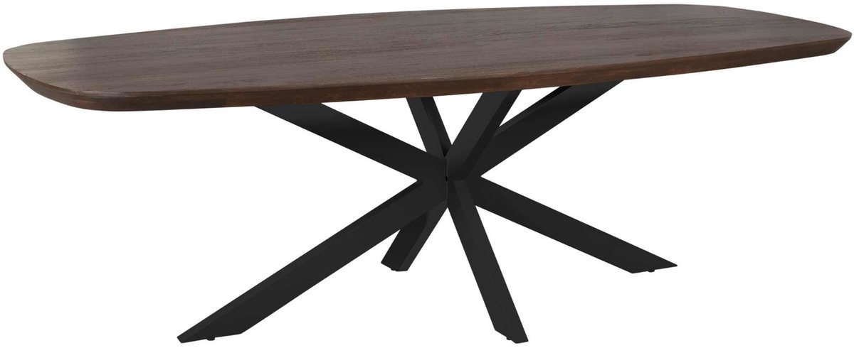 Starfurn Eettafel Madison - Deens Ovaal Bruin/Zwart - 280x110x76cm