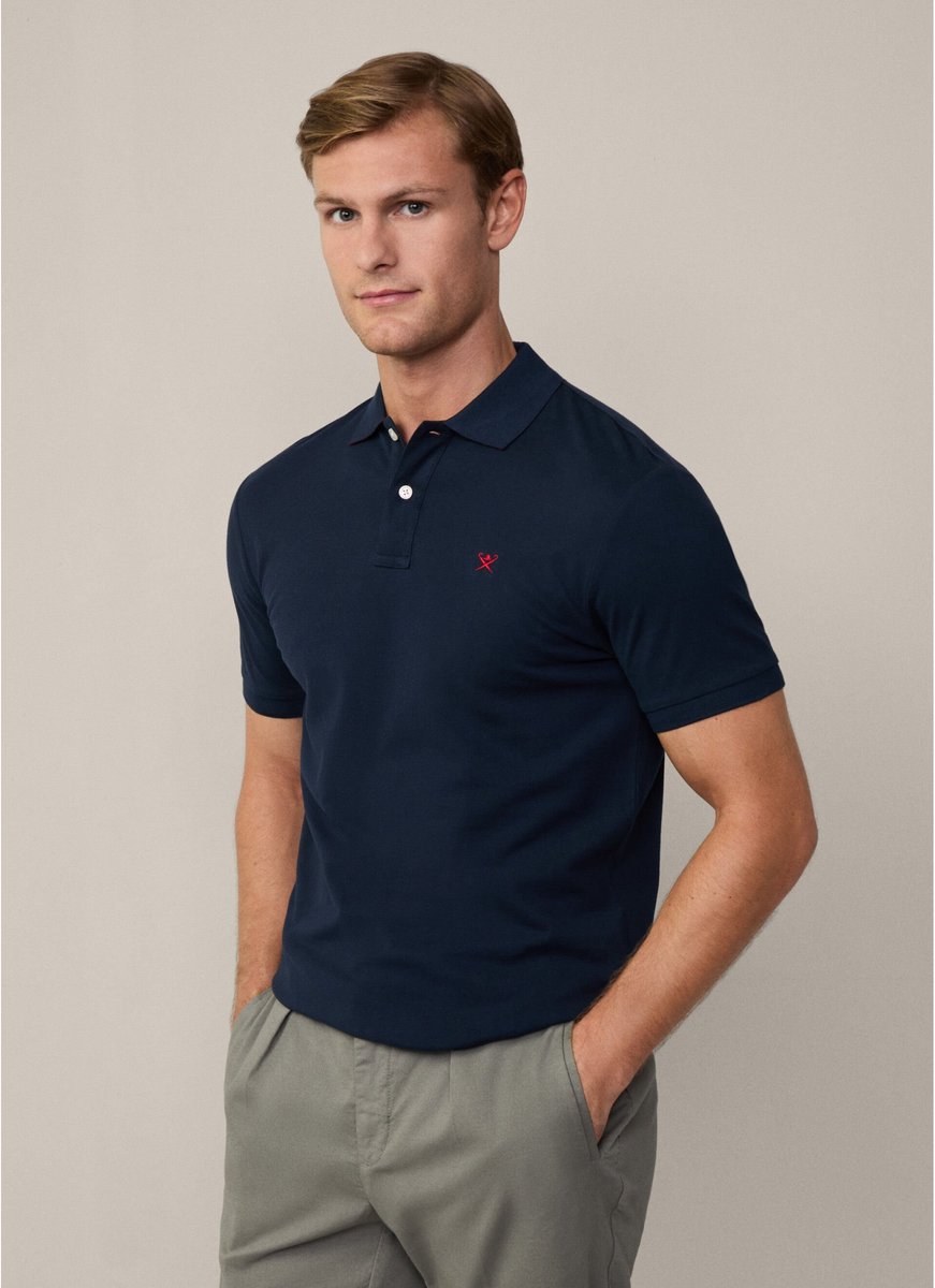 Hackett London Cotton pique polo shirt - navy