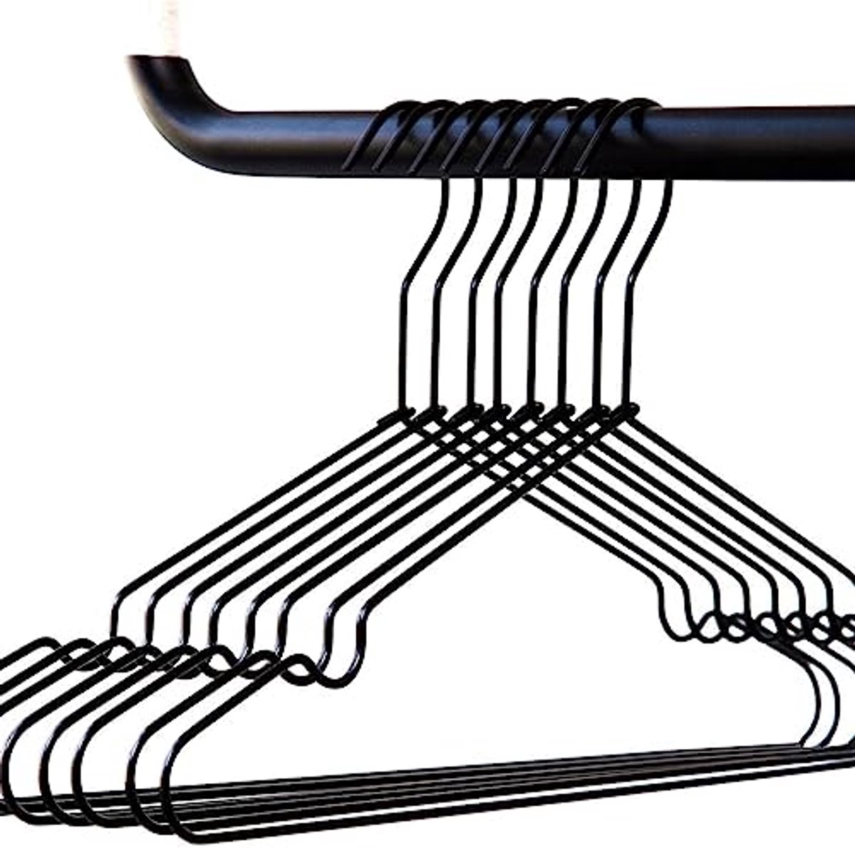 Stijlvolle metalen kleerhangers - 8 stuks (zwart)