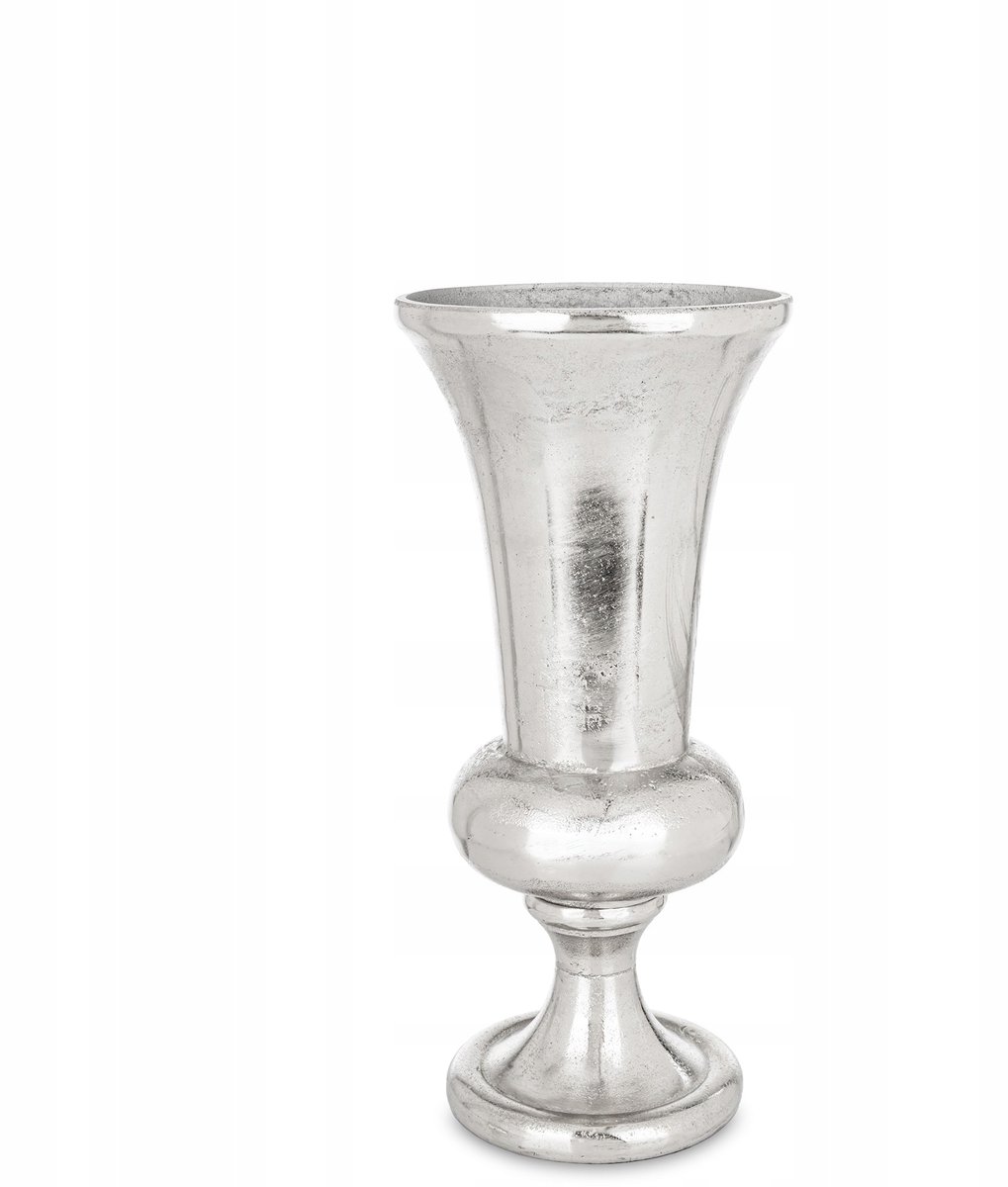 Zilveren Metalen Vaas Decoratief 41 cm