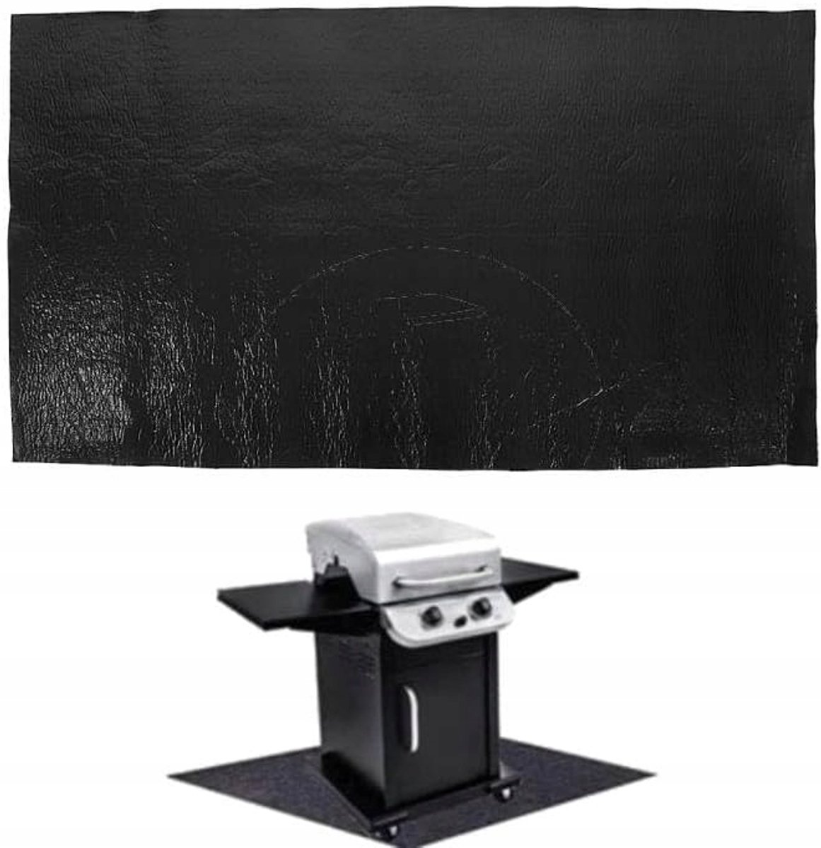 Vuurbestendige Grillmat Zwart 74 x 124cm voor BBQ, Haard & Kachel
