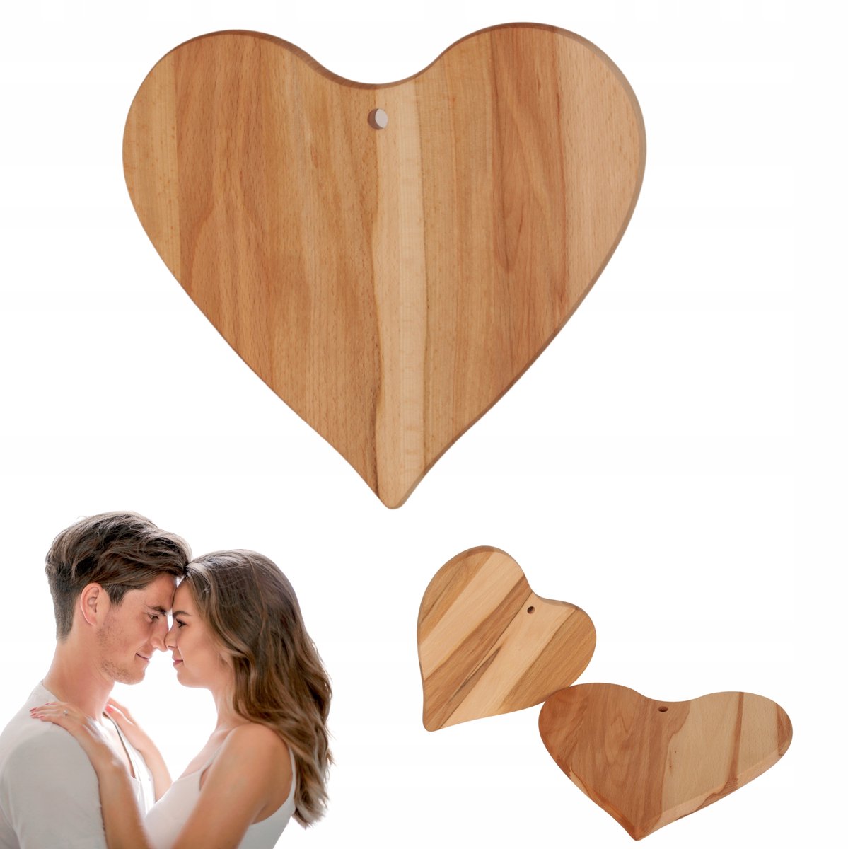 Houten Hartforme Serveerplank Beukenhout 25 cm - Uniek Cadeau