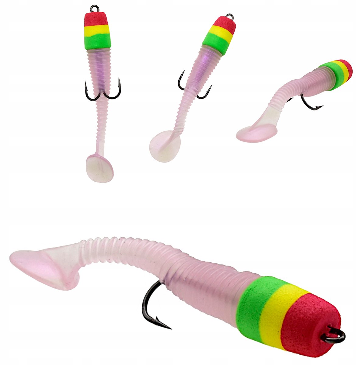 Zachte Rubberen Vis Lokaas EVA Kop 7-8cm Paddle Tail voor Baars, Snoekbaars, Snoek