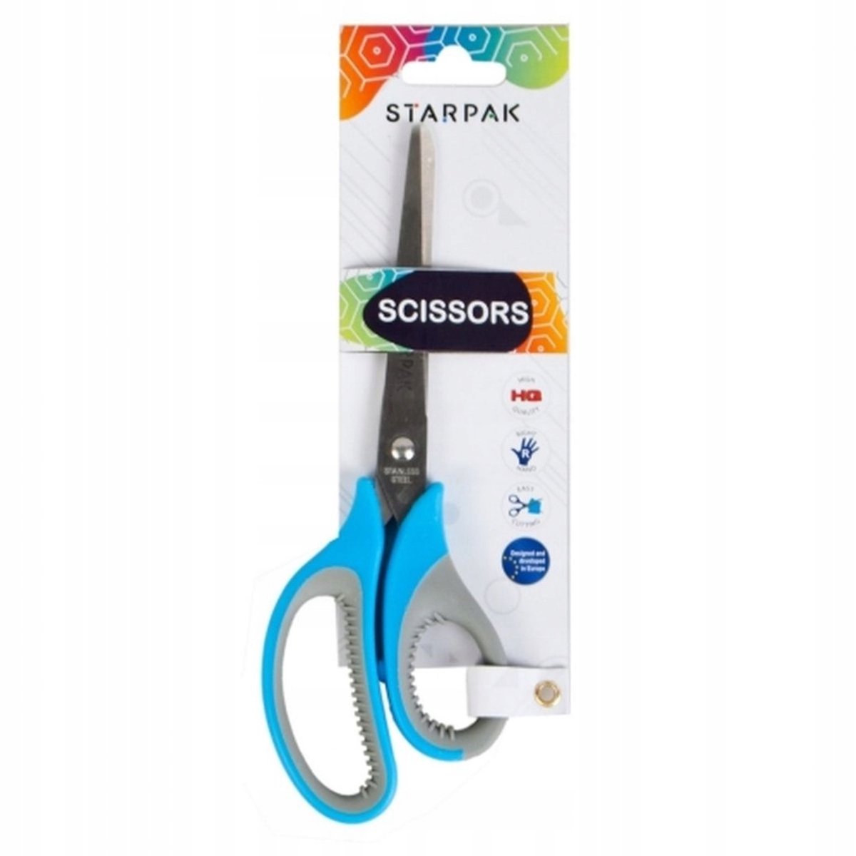 Starpak Metalen Schoolmesjes 21 cm met rubberen handvat