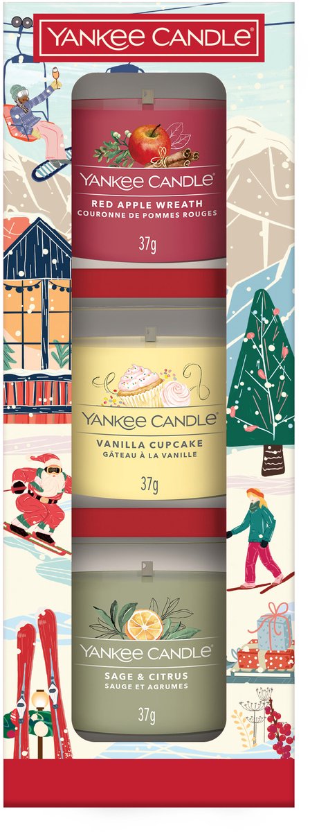 Yankee Candle Apres Ski - 3 Filled Votive - Holiday Party - Cadeauset Meerkleurig