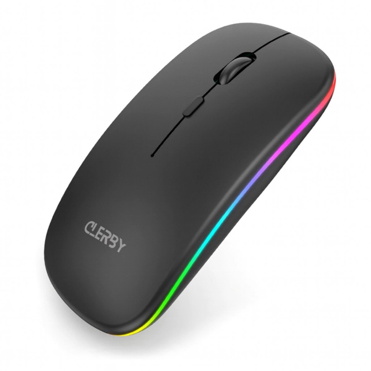 Clerby - Draadloze LED Muis - Stille klik - Bluetooth - Computermuis - Links & Rechtshandig - 7 kleuren - Zwart
