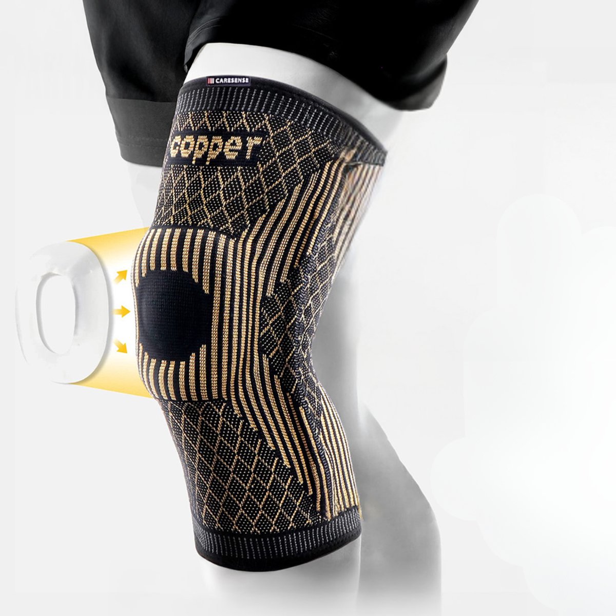 Caresense Kniebrace - Patellabrace - Voor Artritis - Verlichting van Gewrichtspijn - Kniebrace voor Volwassenen - Maat XL