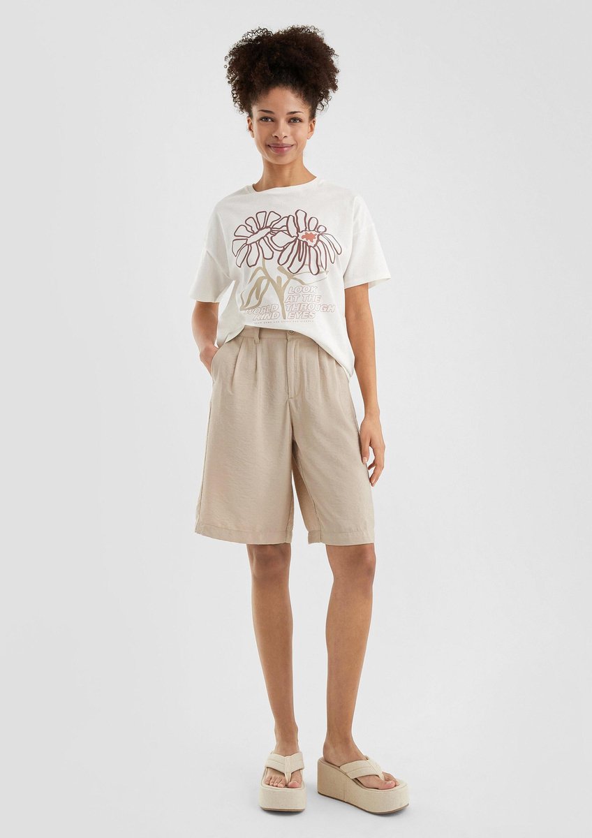 Q/S designed by - Dames t-shirt - Maat M - Vrouwen - wit - katoen