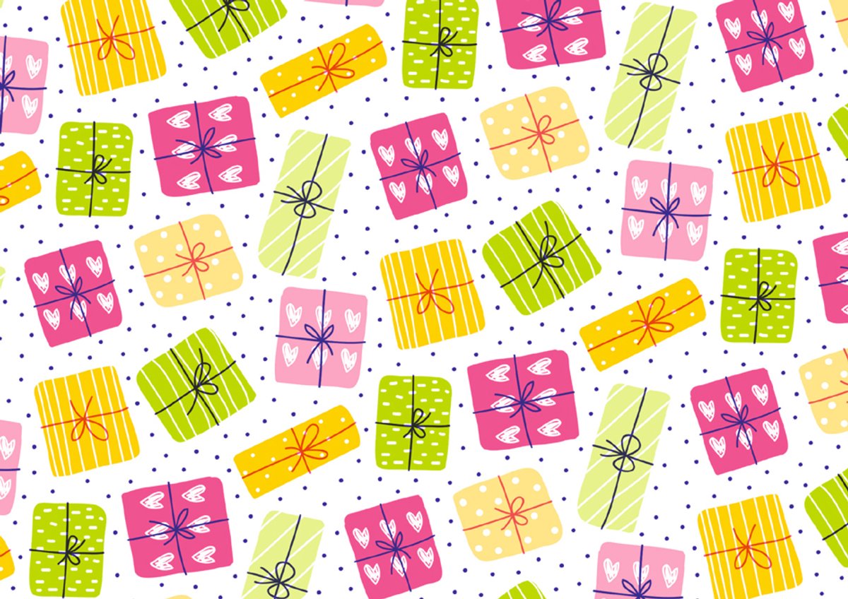 SUSY CARD cadeaupapier 'Bunte Geschenke' op rol