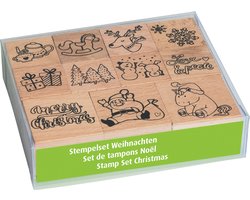 Stempelverzameling 'Kerst-patches' in doorzichtige doos
