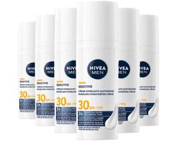NIVEA Men MEN Sensitive Beschermende Hydraterende SPF30 Crème - 6 x 50ml - Voordeelverpakking