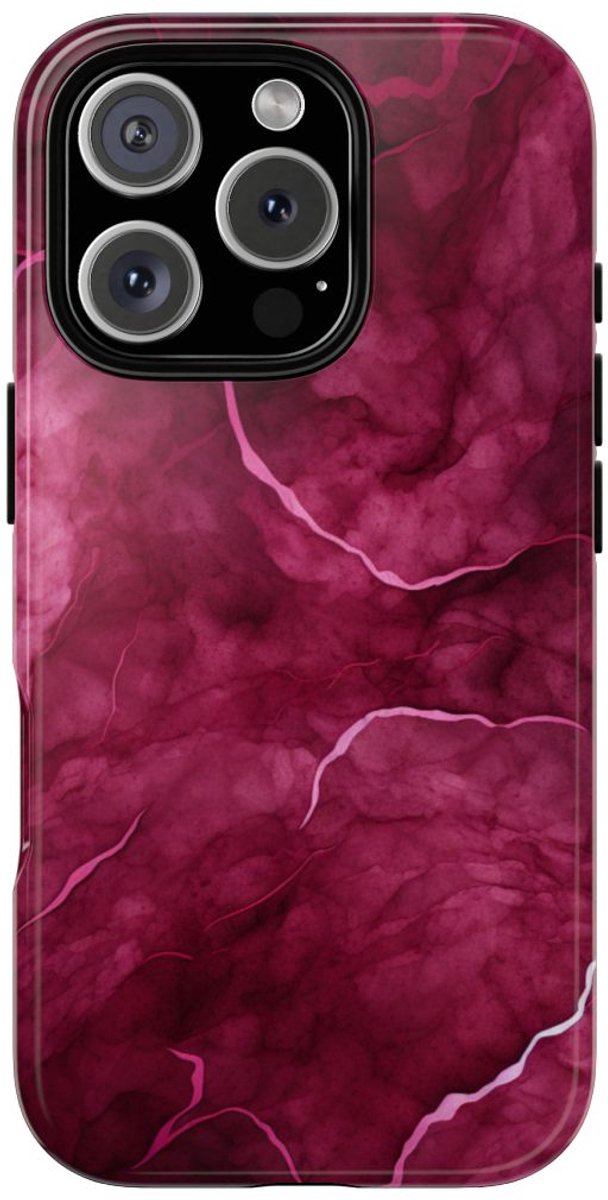 Abstracte Bourgondische Marmerstructuur – Telefoonhoesje Geschikt voor iPhone 16 Pro