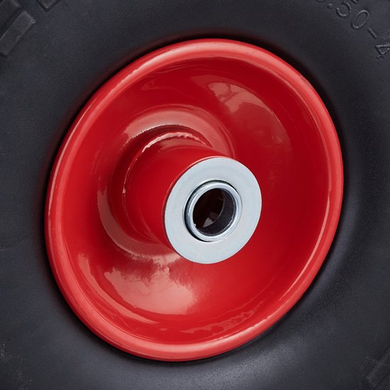 Relaxdays 8x steekwagenwiel - 4.1/3.5-4 - rubber - bolderkarwiel - antilek - zwart/rood van Relaxdays — afbeelding 4