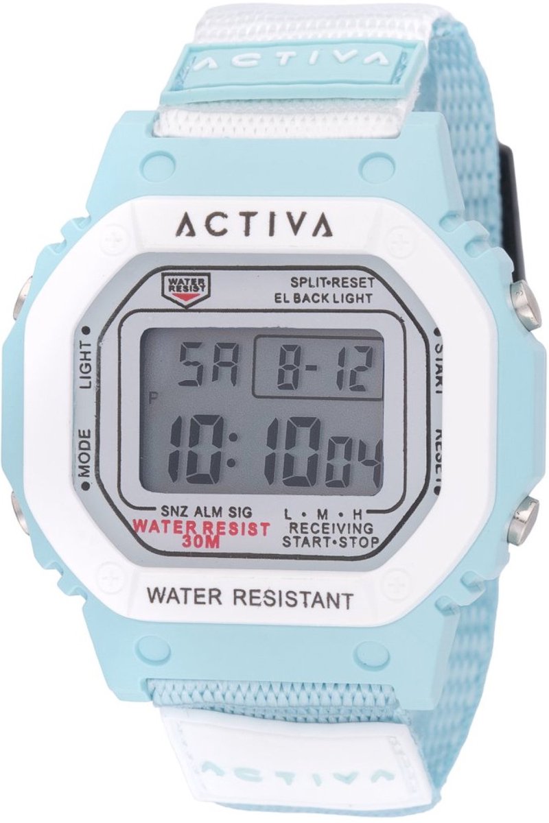 Activa x Invicta Digital ACWF005 Heren Horloge - Waterdicht - Digitaal - Quartz Uurwerk - Plastic met witte Wijzerplaat - 44mm