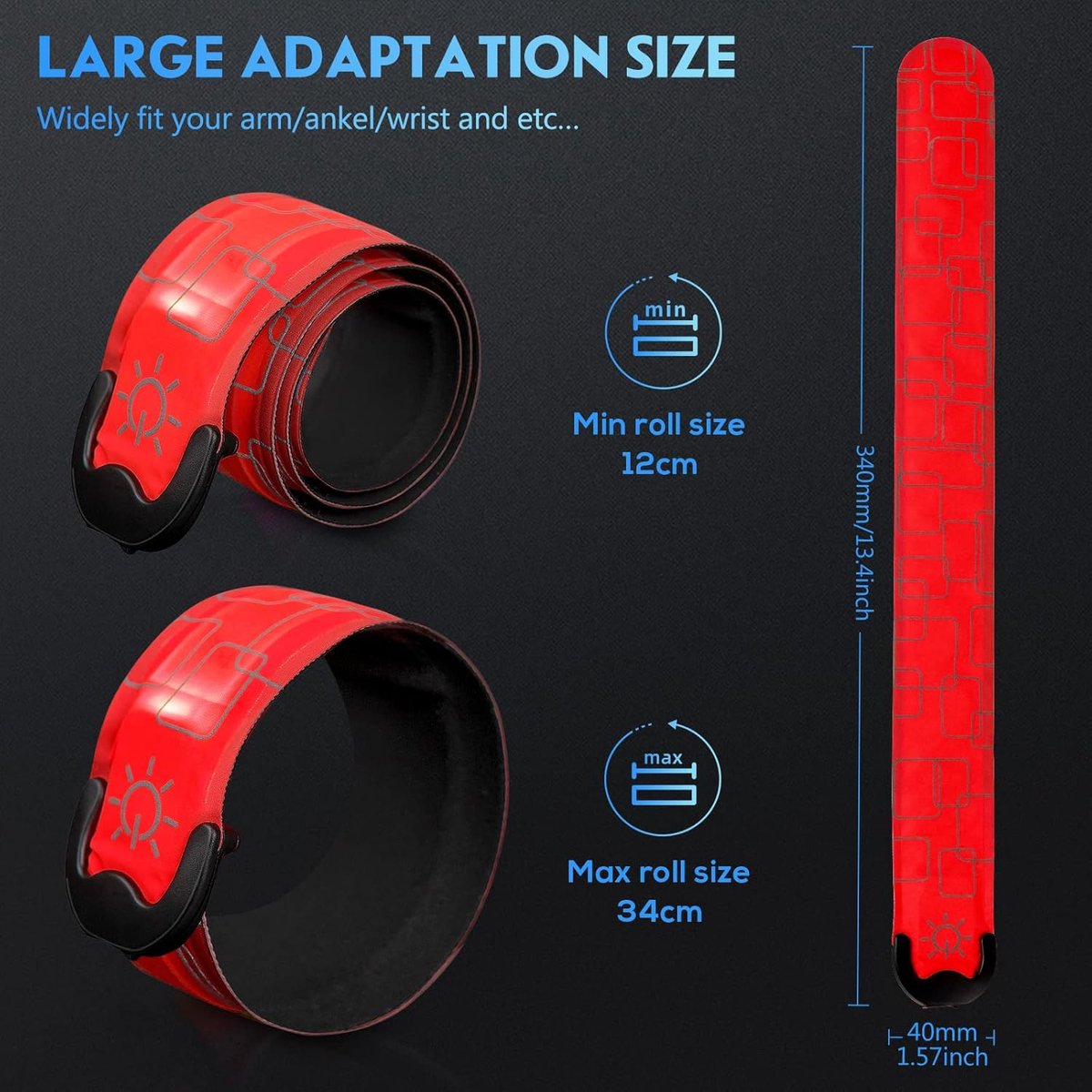 Hardlooplicht Joggen Hond Uitlaten Byffoer Oplaadbare LED-armbanden - 2 Stuks Reflecterende Veiligheidslichtjes Voor Joggen, Fietsen En Wandelen Zichtbaarheid In Het Donker