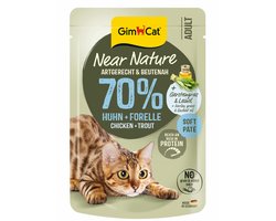 16x GimCat Kattenvoer Near Nature Kip & Forel 85 gr