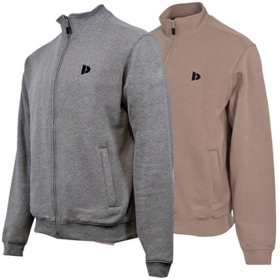 Lot de 2 Donnay - Pull sans capuche (Bryan) - Gilet de sport - Homme - Argent chiné/Gris taupe (726) - Taille L