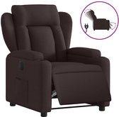vidaXL - Fauteuil - verstelbaar - elektrisch - stof - donkerbruin