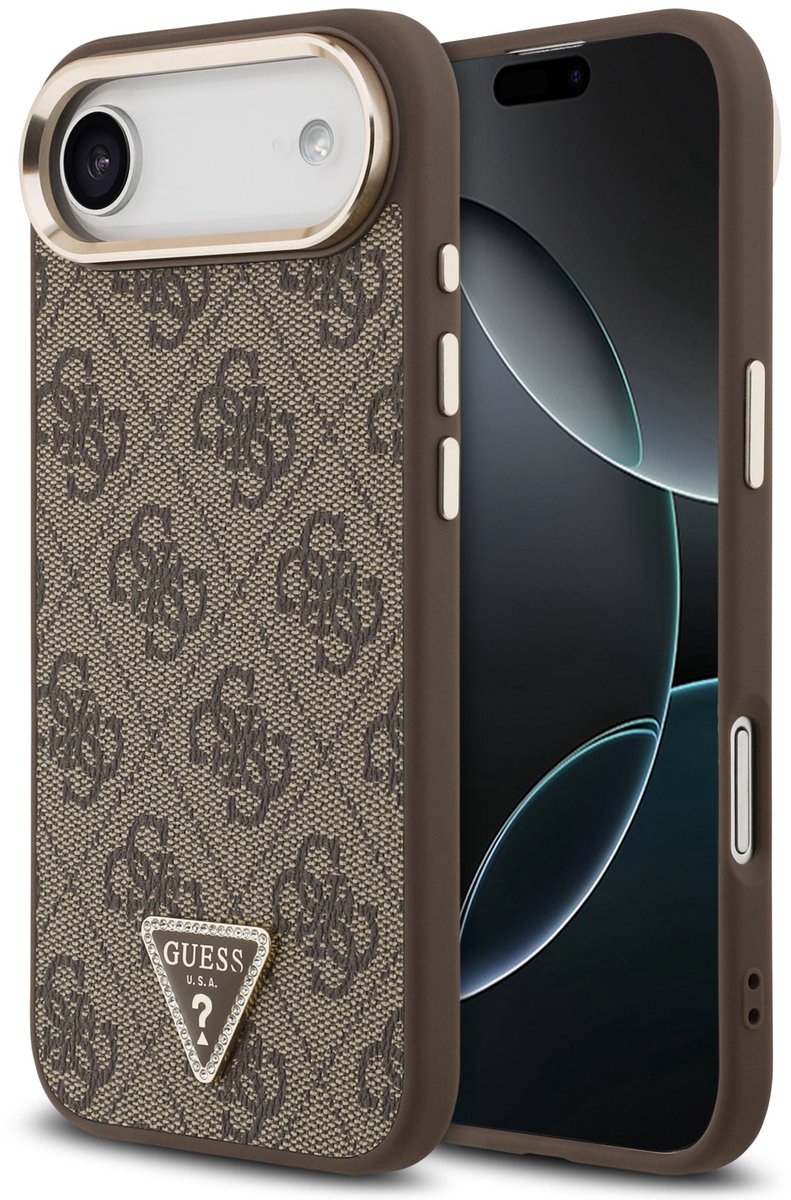 Guess 4G Triangle geschikt voor iPhone Air hoesje – MagSafe compatibel – Bruin