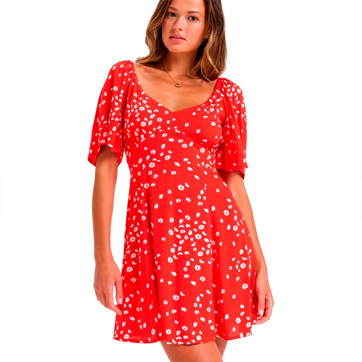 Roxy Mercado Crinkle Korte Jurk XS Vrouw Rood