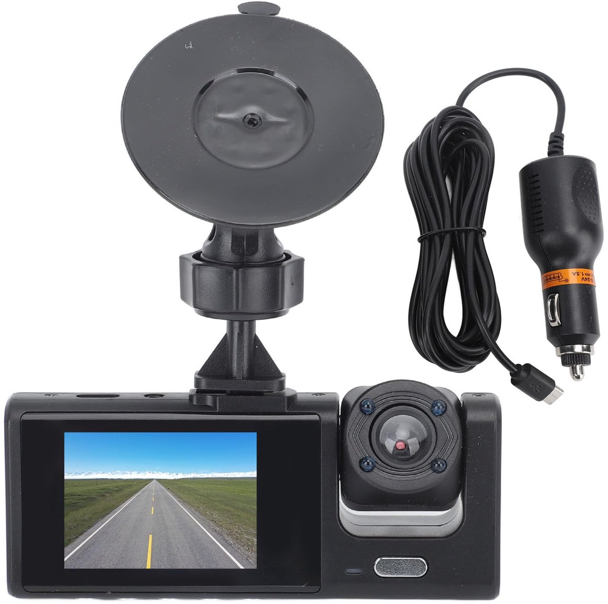 1080P HD Dual Dash Cam - Voorzijde en Interieur Opname - G-sensor en Groot Scherm