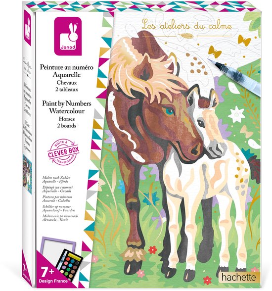 Janod Craft Set Aquarelle Peinture Par Numéros | Chevaux