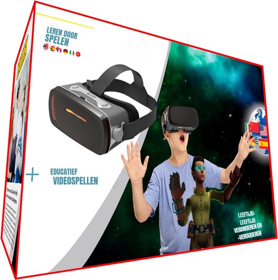 SCH® VR Bril met controllers - VR Bril - VR-brillen - Zwart - 21cm x 15cm x 12cm
