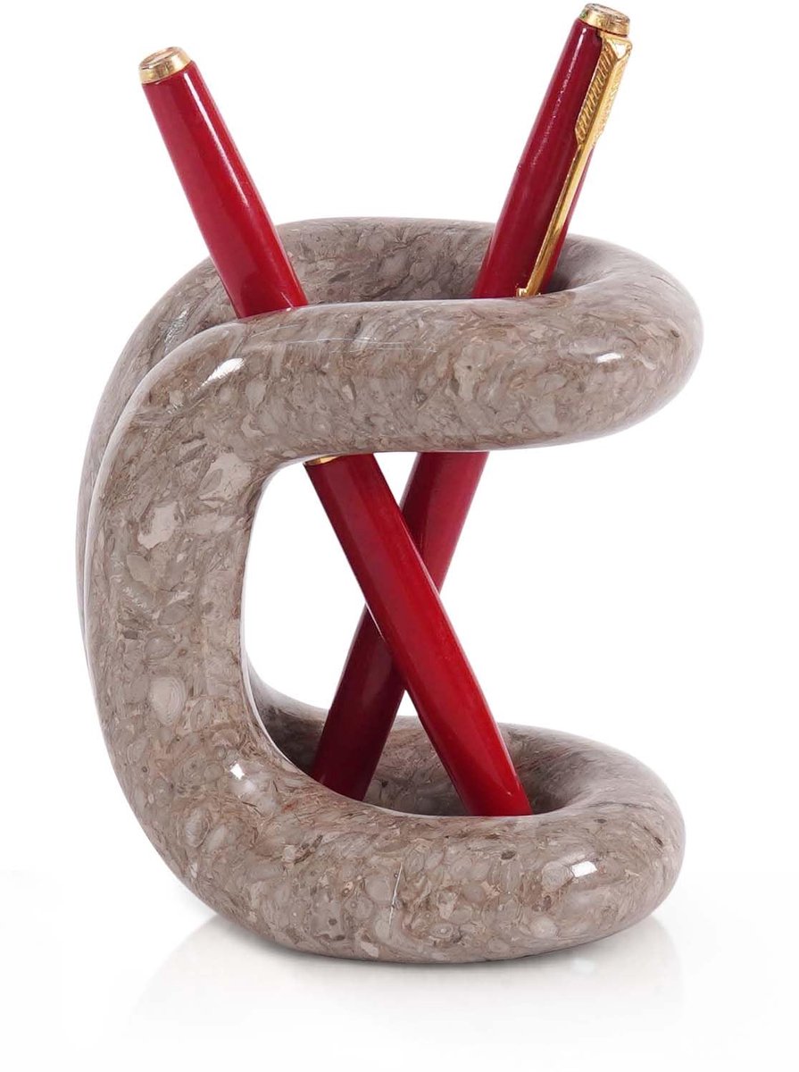 Marmeren Pennenhouder - Oceaandesign - Voor Bureau en Kantoor - 10,2 cm