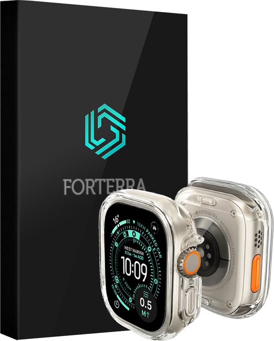 Hoesje Geschikt voor Apple Watch Ultra 3 (49 mm) - Sterk & Shockproof - Siliconen Case Cover - Smartwatch Full Bumper Hoes - Transparant