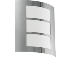 EGLO City Wandlamp Buiten - E27 - 26 cm - Roestvast Staal/Wit