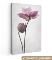 Peinture sur toile - Fleurs - Rose - Botanique - Nature - Photo sur toile - 120x180 cm - Peintures sur toile - Canvasdoek