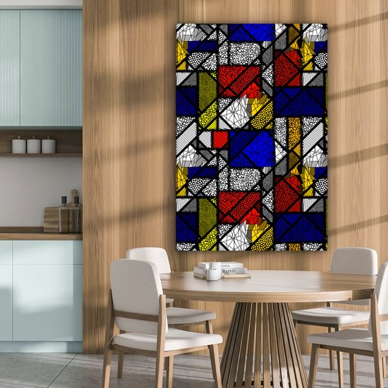 Peintures sur toile Mondrian - Glas - Oude Meesters - 80x120 cm - Décoration murale