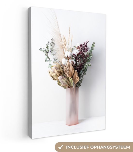 Tableau sur toile Feuilles - Fleurs - Nature morte - 40x60 cm - Décoration murale