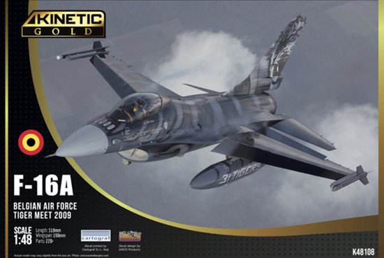 Kit de construction de modèles cinétiques Véhicules militaires - 48108 General Dynamics F -16A MLU - Force Air belge - Tiger Meet 2009 - Avion de chasse en plastique - 1:48 -