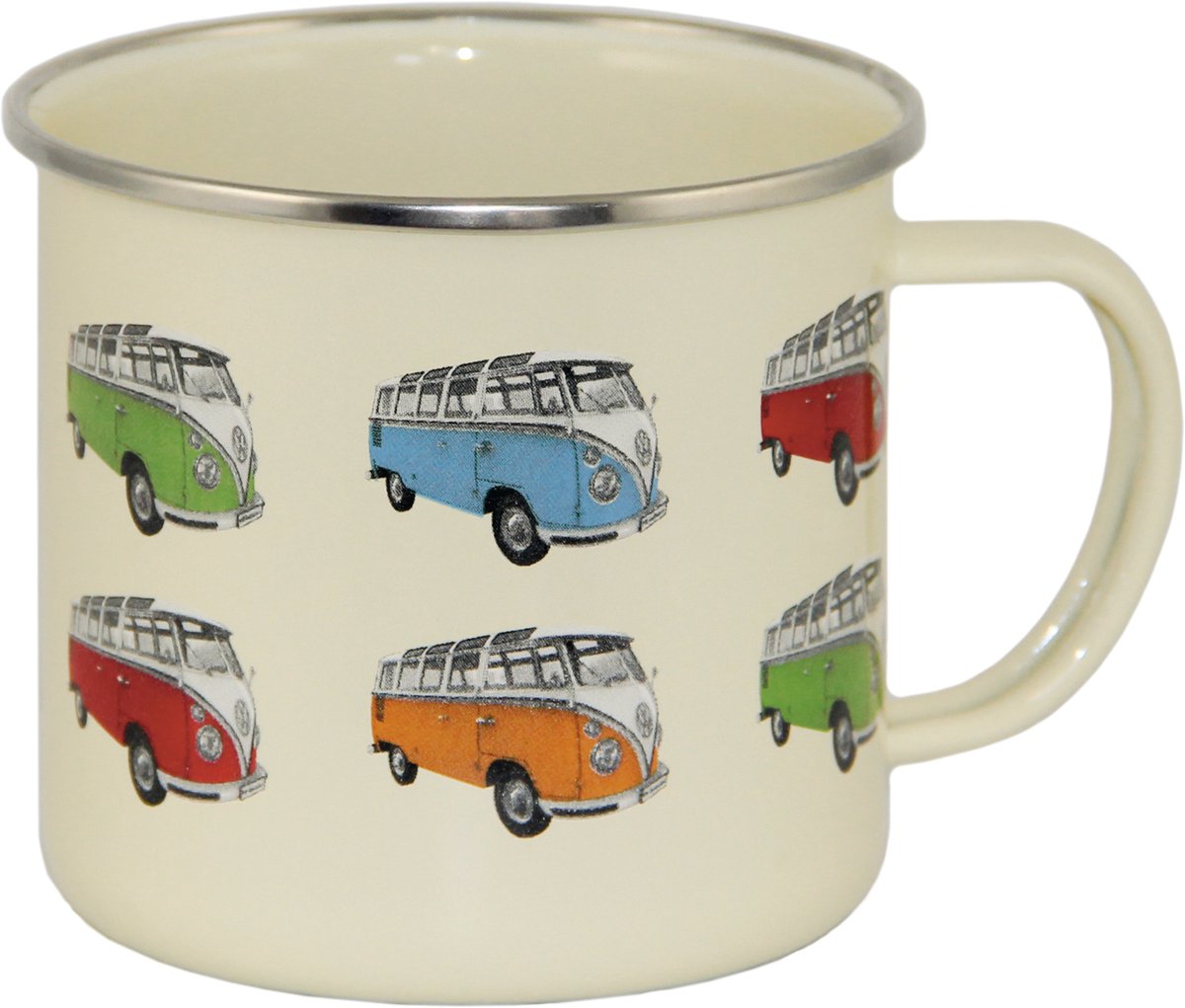 VW T1 Bus Emaille Mok 500ml - Parade/beige