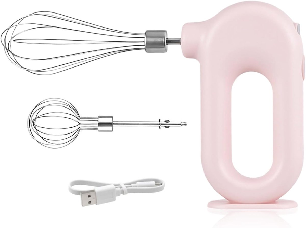 Mini draadloze draagbare elektrische eierklopper met USB-oplaadfunctie (roze)