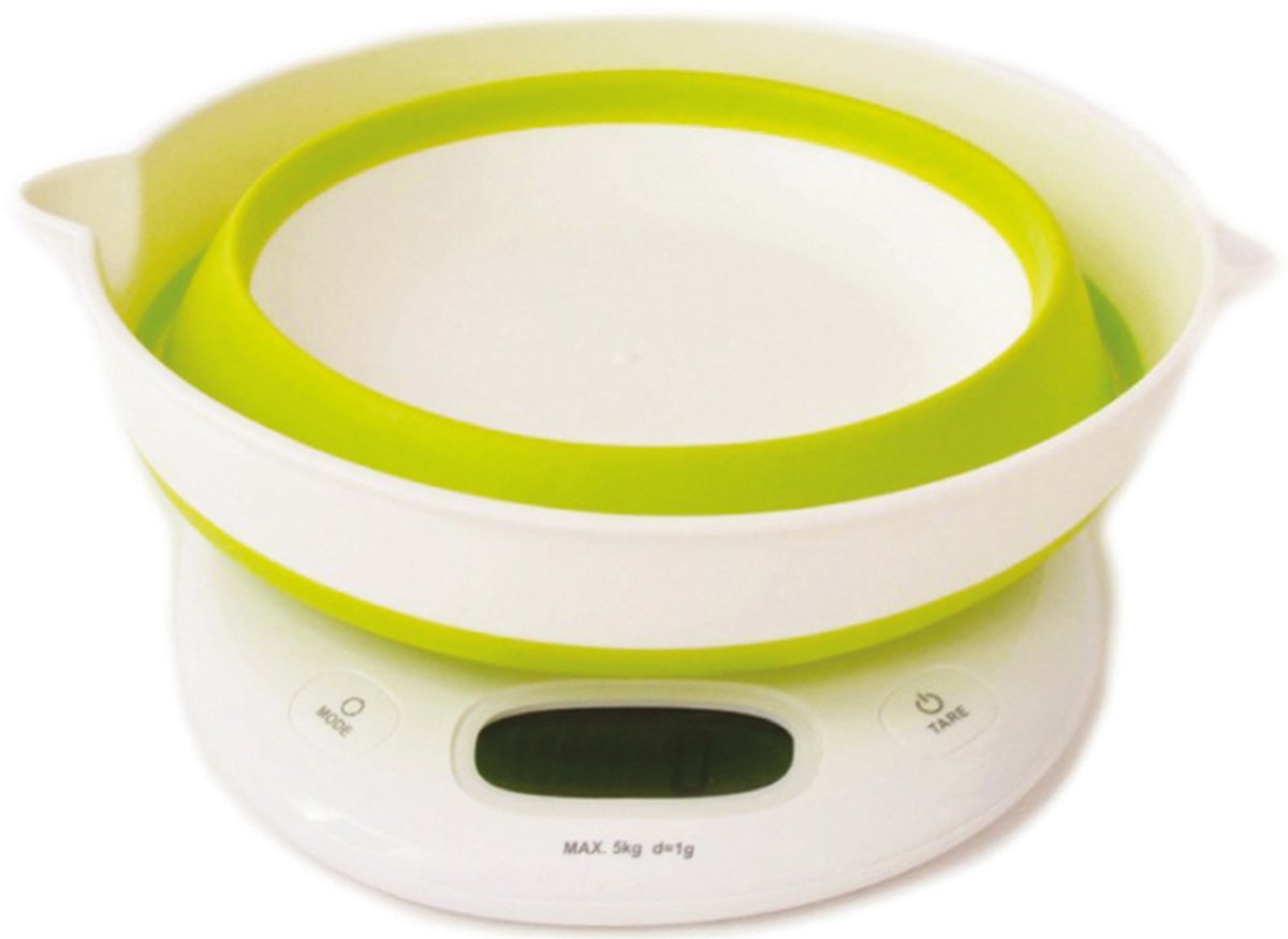 elektronische keukenweegschaal 5kg - 1g groene anijs - little balance - 8064