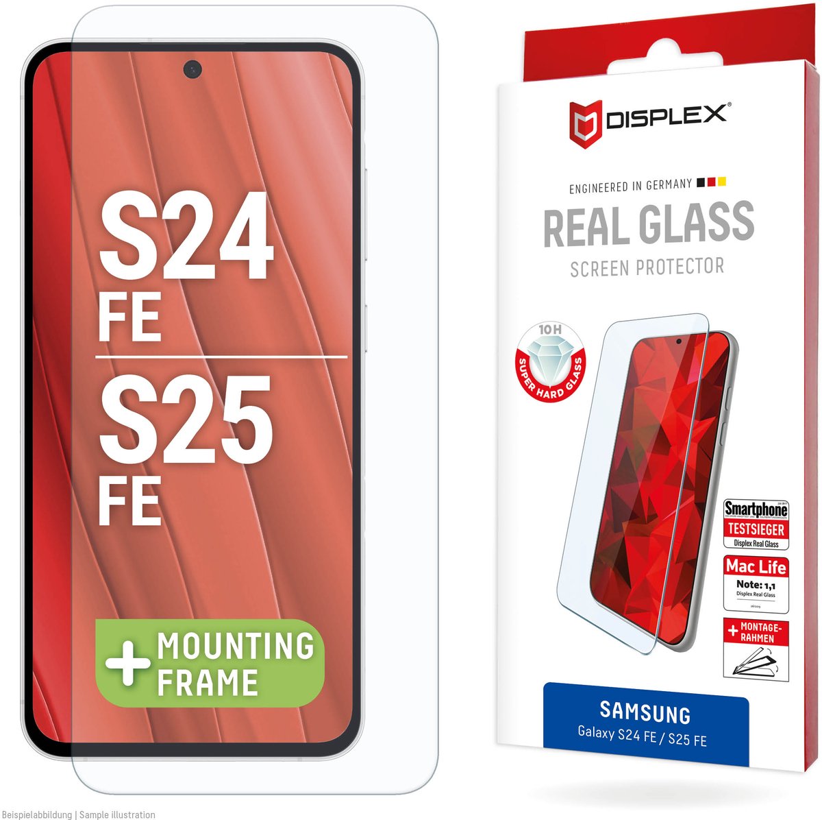 Displex Screenprotector Real Glass geschikt voor Samsung Galaxy S24 FE / S25 FE