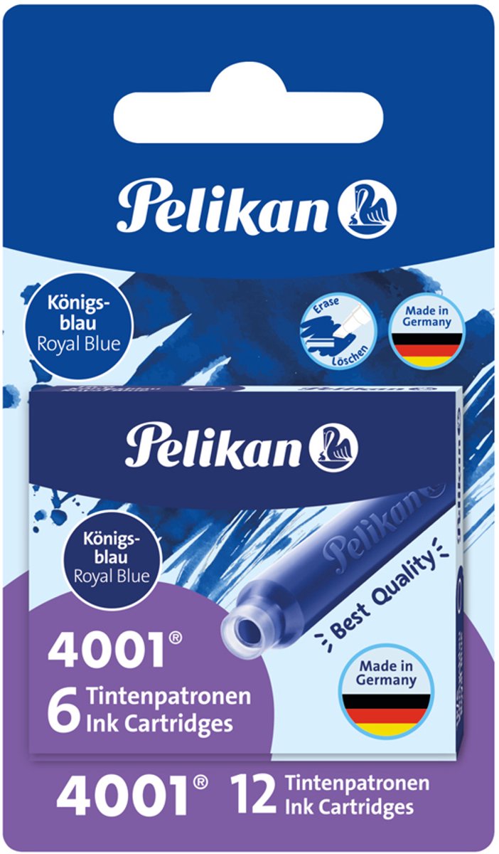 Pelikan tintenpatrone 4001 tp/5 königsblau 5stück afbeelding
