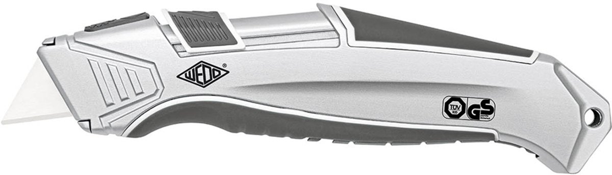 Keramisch veiligheidsmes Wedo® CERA-Safeline® Safety Cutter ALU, mes trekt automatisch in, rechts-/linkshandigen, Reservemesjes