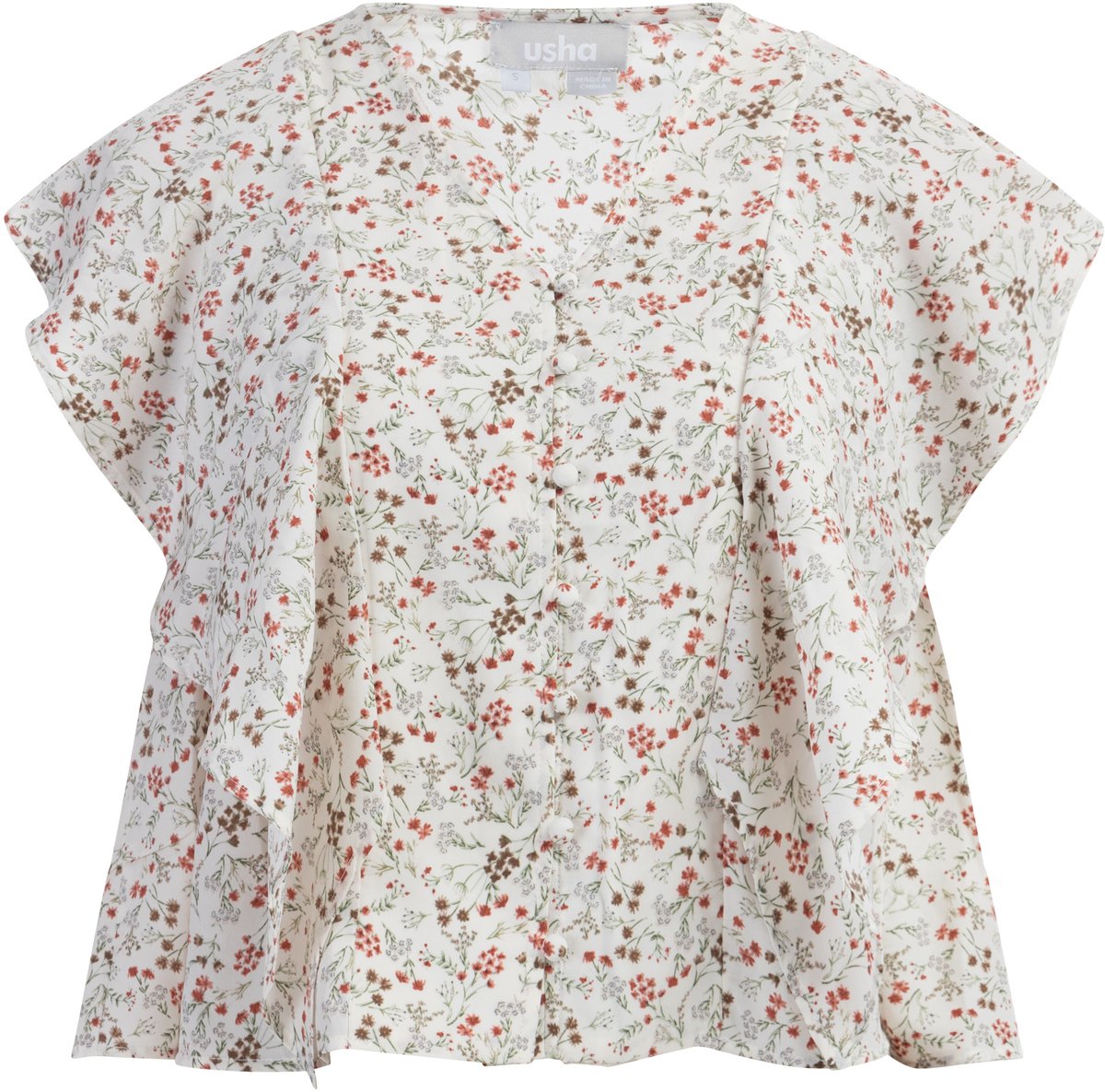 usha blouse met korte mouwen