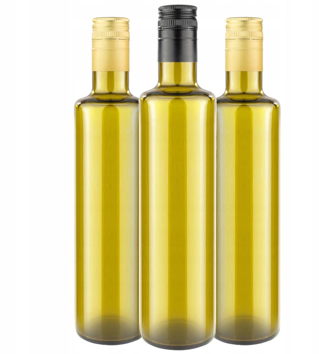 10x Dorica Olij Folie Fles 500ml Groen Glas met Dop