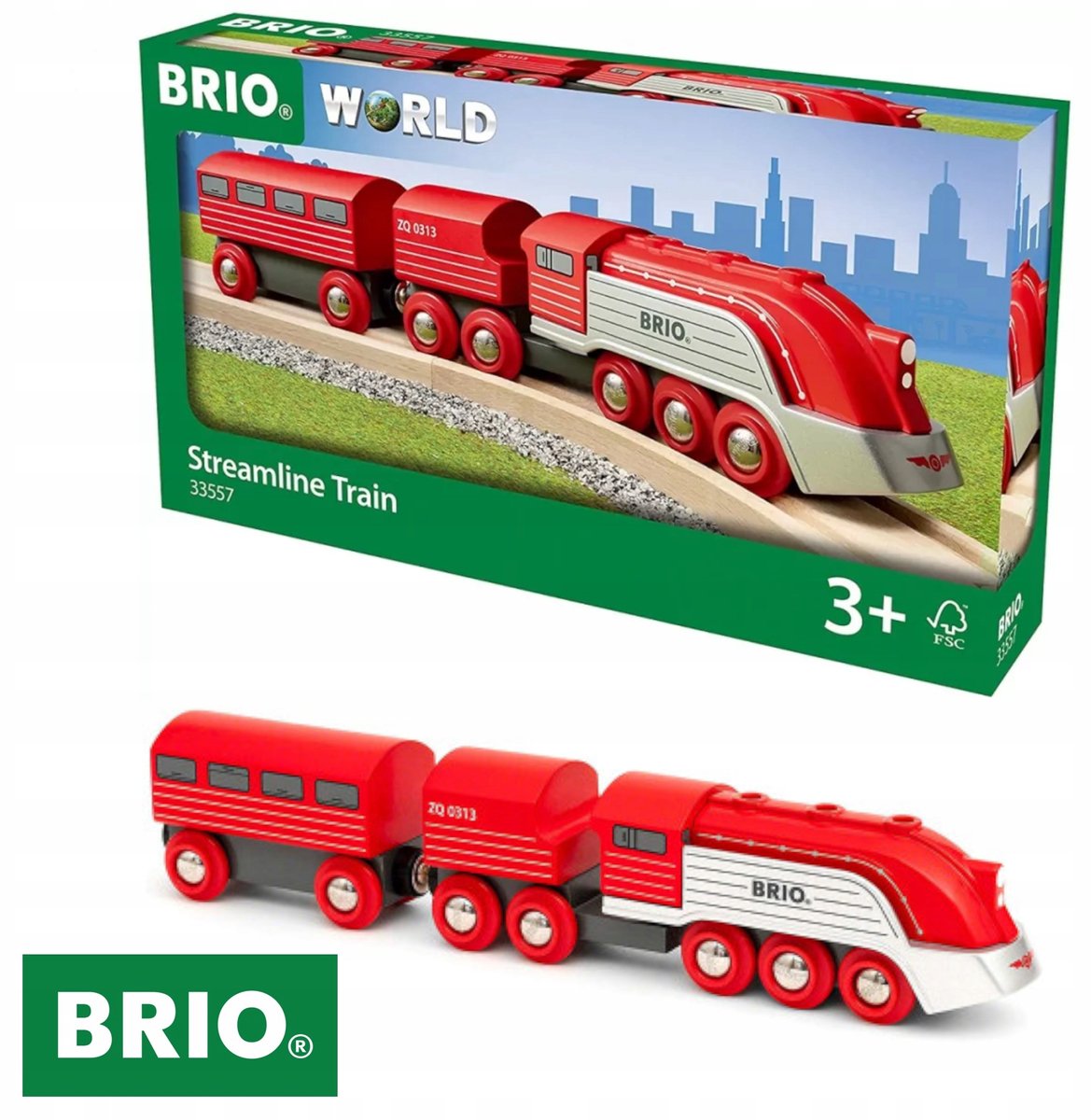 Brio 33557 Snel Houten Trein met Wagons - Speelgoed voor Kinderen