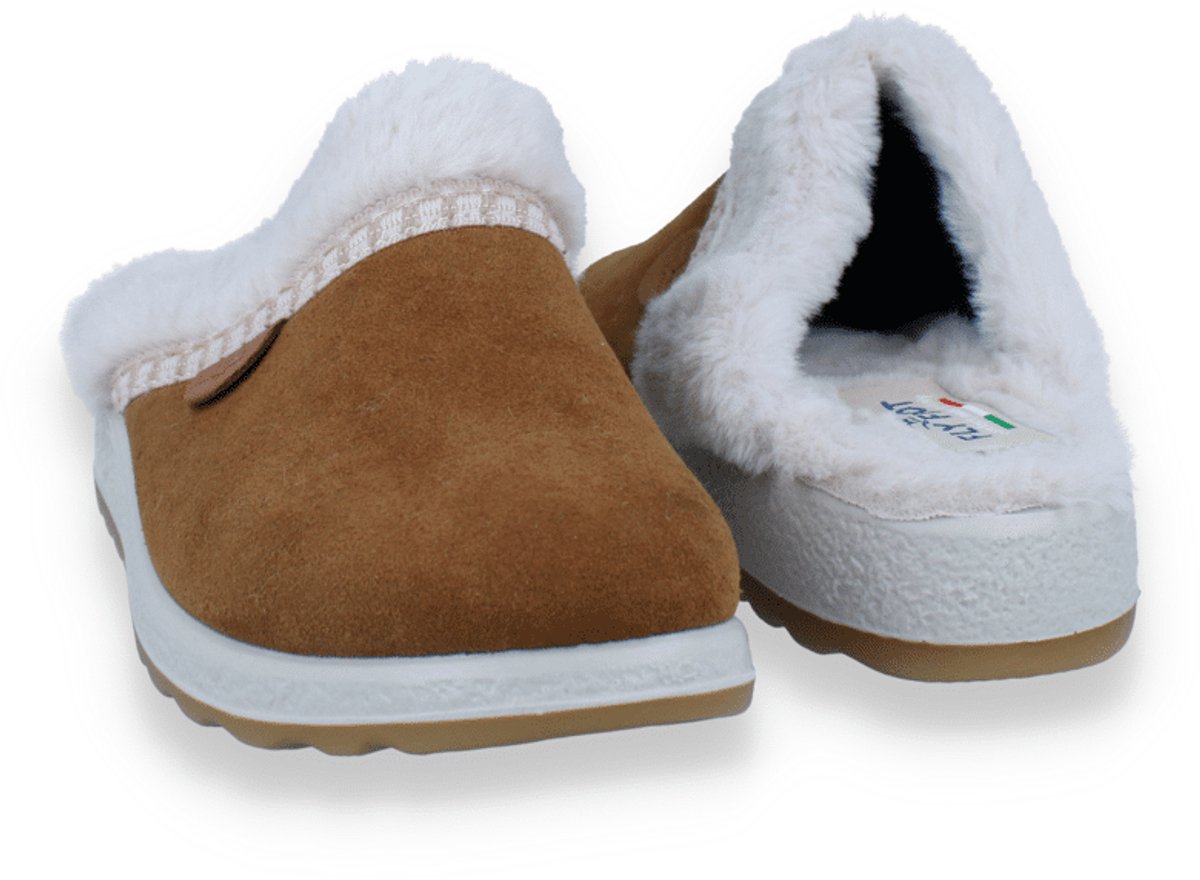 Fly Flot Dames Pantoffel | Cognac | Maat: 41