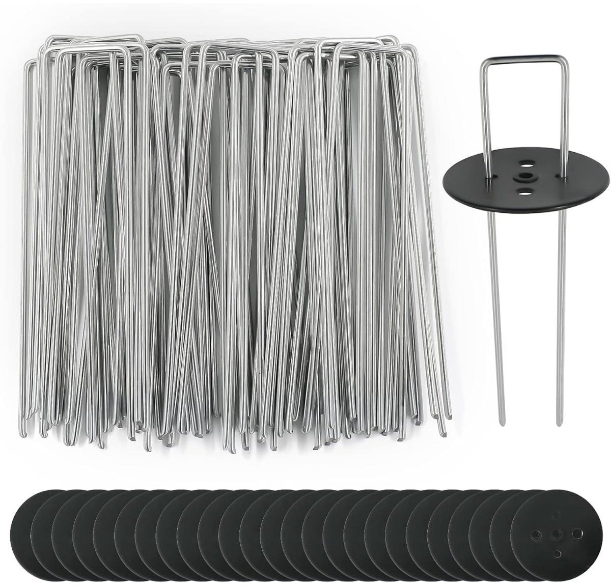 EXCITAT Tuinspijkers - 2,5 mm U-vormige spijkers - Geschikt voor mulch, gaas en netten - Verpakking van 100 - 150x40 mm