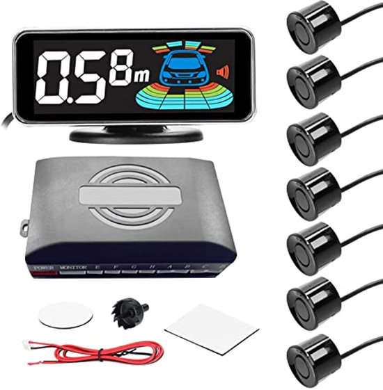 Voertuig Parkeer Sensor Systeem met 8 Ultrasone Sensoren en LCD Display
