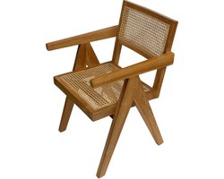 Teakhouten rotan fauteuil Nico