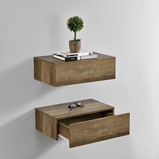 BigKing Set van 2 wandplanken van rotan en hout in Boheemse stijl BigKing Set van 2 wandplanken van rotan en hout in Boheemse stijl